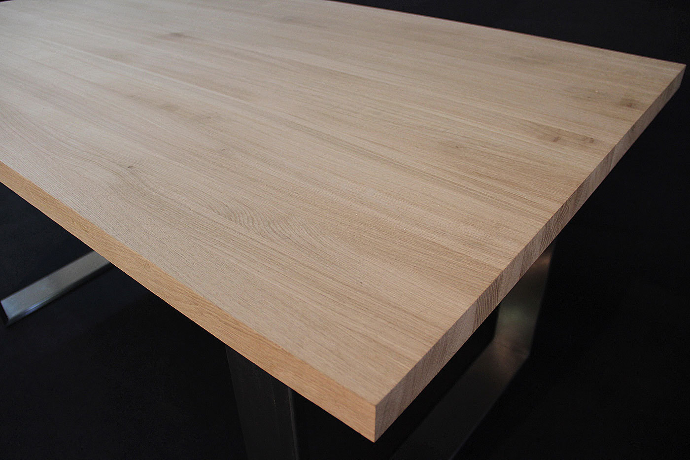 40cm Holzplatte Tischplatte Eichenplatte Eiche Tisch massiv Baumkante blackonyx