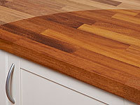 Arbeitsplatte / Küchenarbeitsplatte Massivholz Iroko kgz 40/3050/650