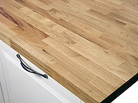 Arbeitsplatte / Küchenarbeitsplatte Massivholz Wildeiche / Asteiche kgz 26/4200/800