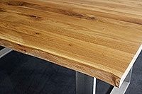 Tischplatte Massivholz Wildeiche Baumkante DL 40/1600/900 mm