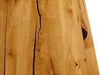 Tischplatte Massivholz Wildeiche Baumkante Epoxid schwarz DL 40/2200/1000 mm